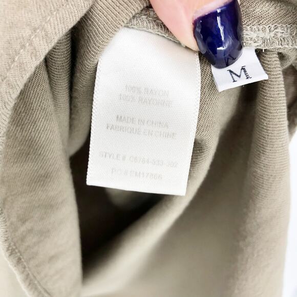 Cloth & Stone Womens Short Sleeve T-shirt Dress Medium Green V-Neck Hi-Low Hem - Picture 7 of 8